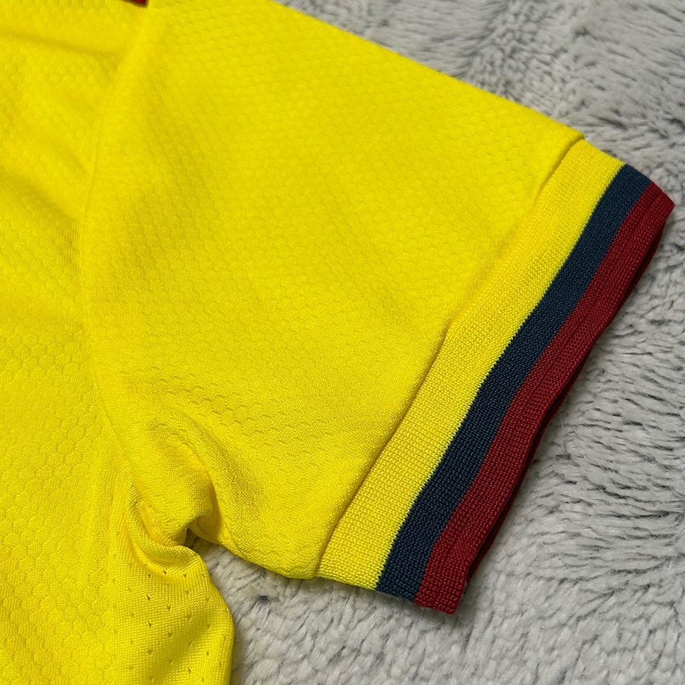 adidas Yellow Colombia Kids Soccer Jersey with Red and Blue Trim - Picture 11 of 16